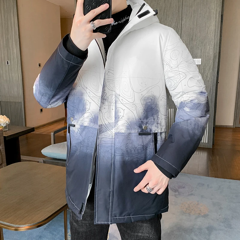 Large Size M-5XL TOP Cotton-Padded Jackets 2021 Windbreaker Men's Mid-Length Autumn Winter Casual Thick Warm Parkas Outwear Coat