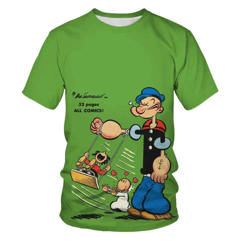 Новинка 2020 классические мужские футболки Popeye модные с 3D принтом повседневная
