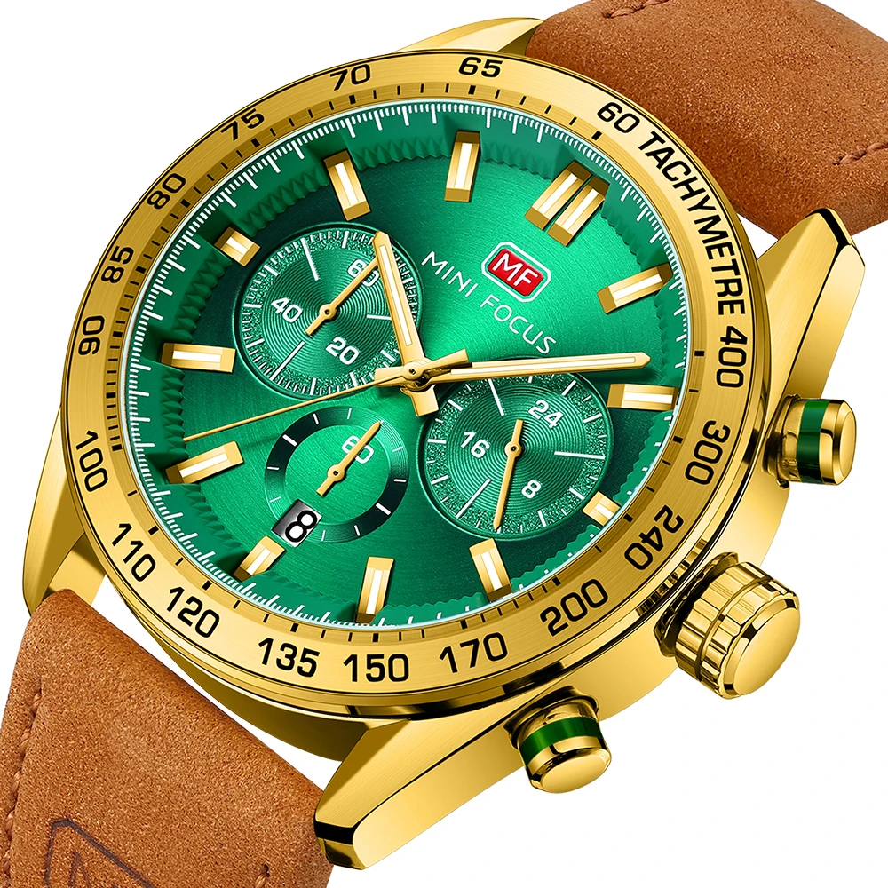 

Men's Watches Top Brand Luxury Sport Fashion Quartz Wristwatch Brown Leather Strap Luminous Hands Reloj Hombre Relogio Masculino