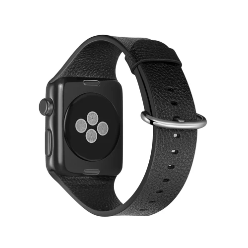 black Кожаный ремешок для apple watch series 5/4/3/2/1, ремешок 42 мм, 38 мм/44 мм/40 мм, correa, браслет ремешок на запястье для наручных часов iwatch - Цвет ремешка: black