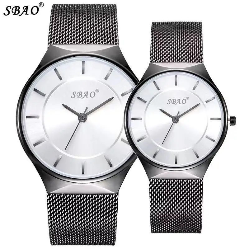 SBAO 2019 Роскошные брендовые любовные часы женские водонепроницаемые парные