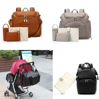 new 4 types pu leather mommy bag large capacity backpack for mom infant baby stroller bag with changing pad for mom baby nursing