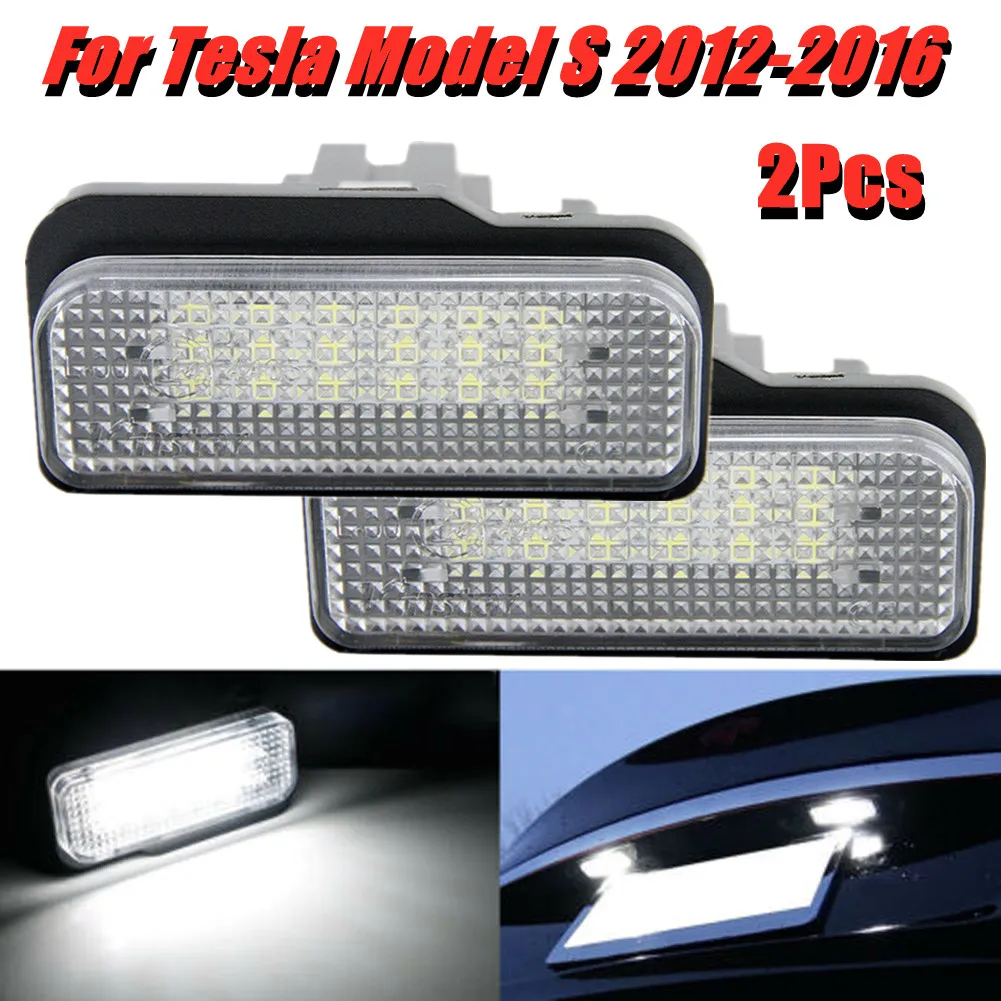 

2PCS White LED License Plate Lights Lamp For Tesla Model S 2012-2016 Car Rear Lights Taillights