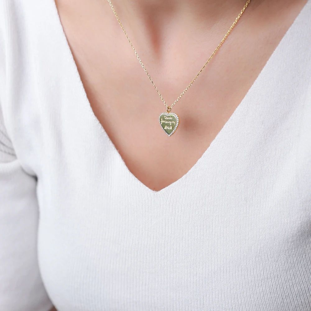 

SPENTA Silver Silver Heart Thanks For Being My Mom, mama Gift 925 Silver Sterling Necklace Gift For Mother's Day Heart Charm