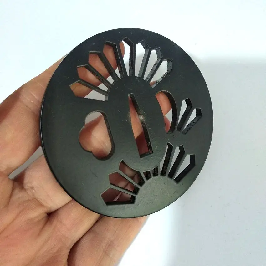 Кованая круглая часть меча Tsuba черные Фитинги Аксессуары для лезвия нож-край JP