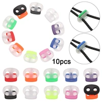 multi colors sportswear accessories 4mm hole plastic stopper toggle clip cord lock bean apparel shoelace button