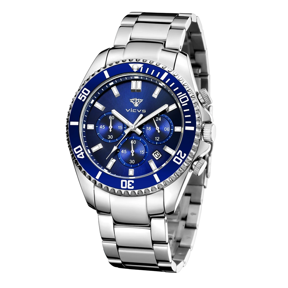watch for men Fashion Business Waterproof +gift boxQuartz Wrist Watch Men Top Brand Luxury Stainless Steel Sport Clock