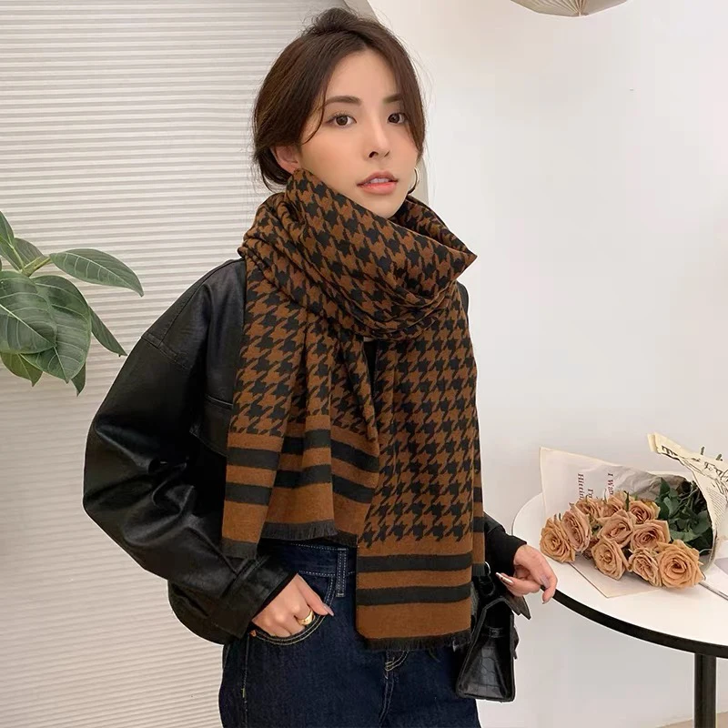 

luxury double-sided letter scarf women winter warm cashmere shawl scarf printed soft thin blanket holiday gift