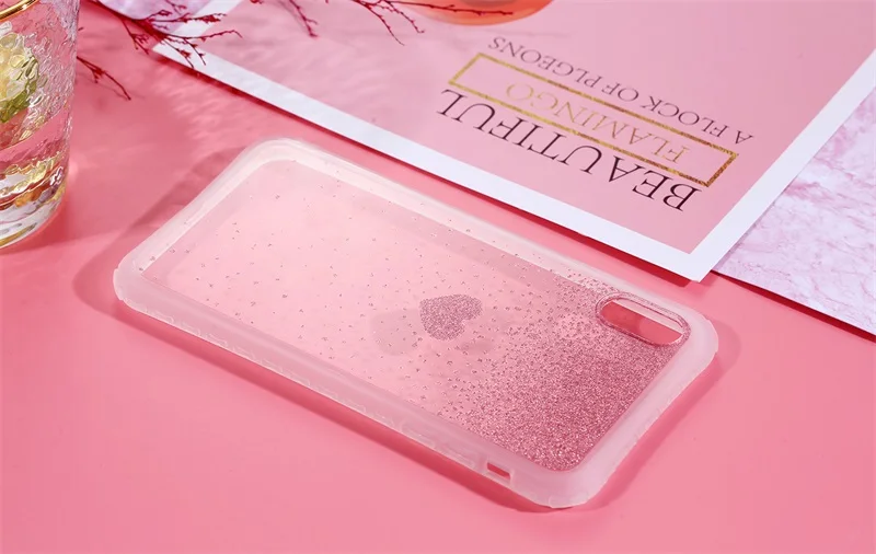 LISCN чехол для телефона с милым сердечком для iPhone 6 6S Plus 7 8 Plus X XS XR Xs Max 11 Pro Max Блестящий Прозрачный Роскошный чехол для телефона