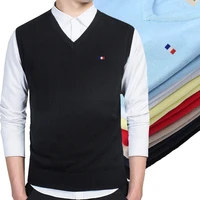 2022 high quality new spring autumn fashion brand knit sleeveless vest pullover mens casual sweaters 100 cotton mans clothes