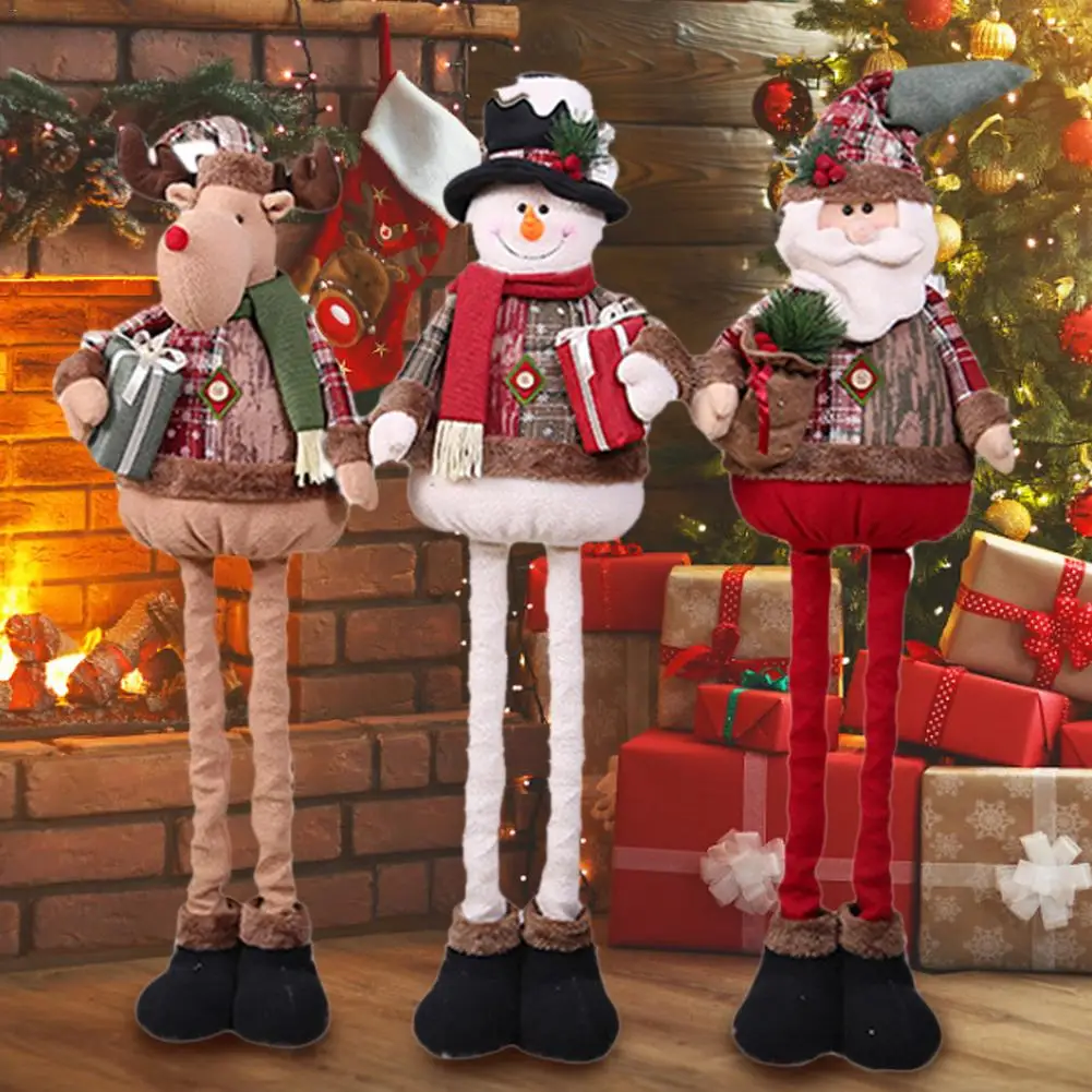 Рождественская кукла украшение телескопическая стоящая со снеговиком