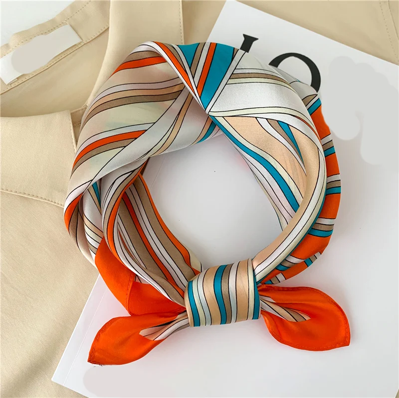 Натуральный шелковый шарф новый принт в полоску шарфы для женщин модная резинка