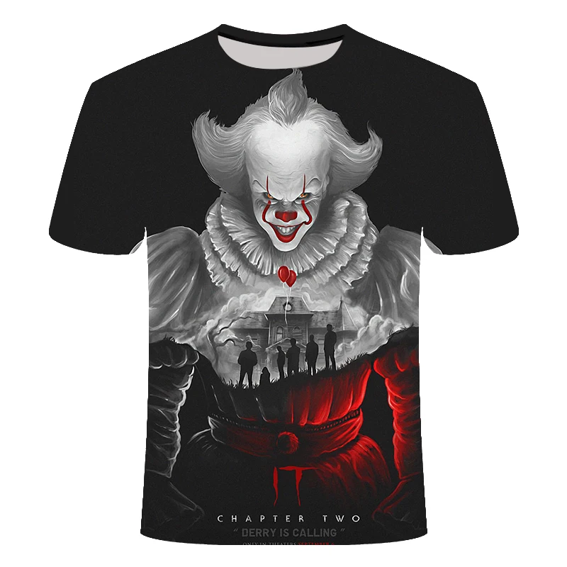 TX-1297 IT: Chapter Two 3D Футболка с принтом для мужчин и женщин, летняя повседневная футболка с изображением клоуна из фильма ужасов, Мужская футболка с триллером из фильма террора - Цвет: TX-1297