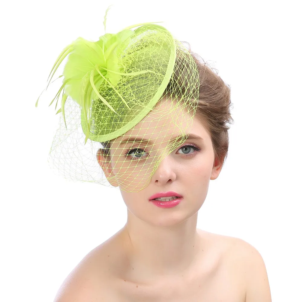Модные женские головные уборы для свадебной вечеринки Вуалетка сетчатая шляпа с