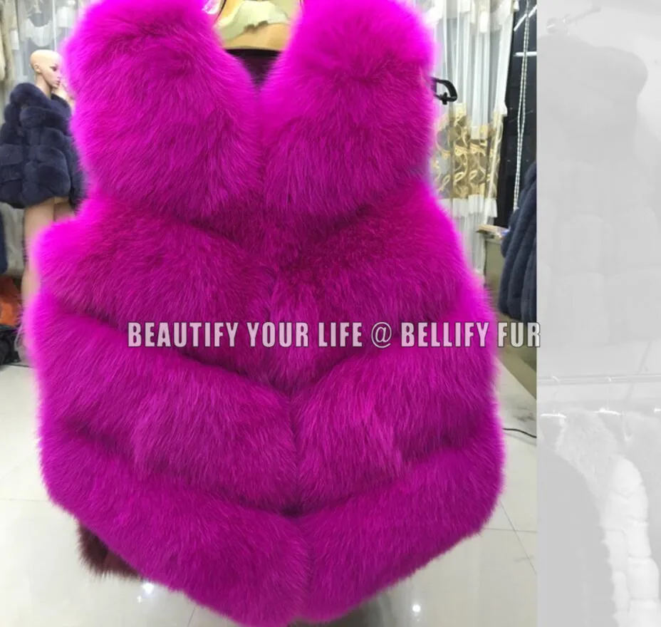 

Amazing attractive Women Natural Fur Vest Luxury Plush New Winter Natural Fox Fur Gilets Coat For Women dropshipping wholesale