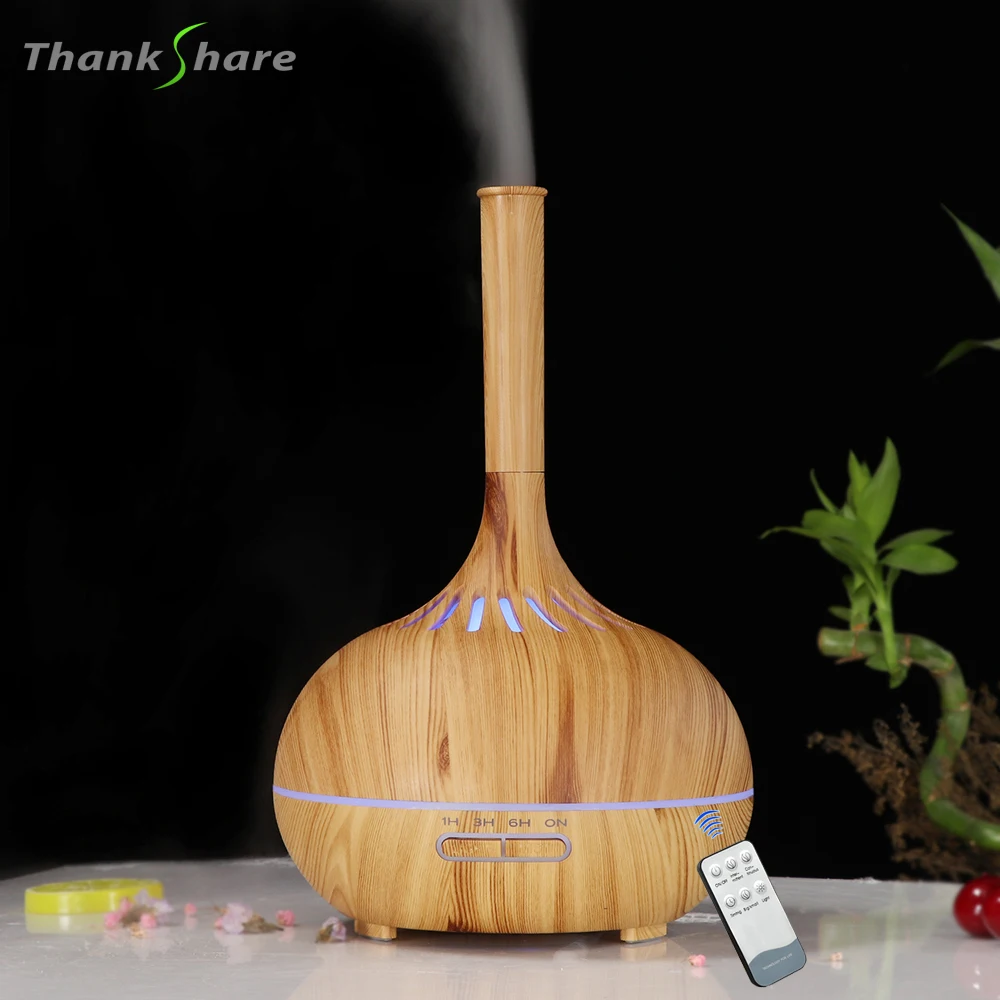 400ml Wood Grain Diffuser For Essential Oil Ultrasonice Aromatherapy Diffusers Aroma Cool Mist Remote Control Humidifier Timer