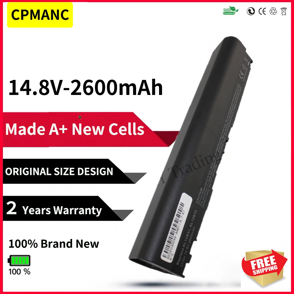Аккумулятор для ноутбука CPMANC для Acer Aspire One 725 756 V5-171 AL12X32 AL12A31 AL12B31 AL12B32 TravelMate B113 C710 Chromebook