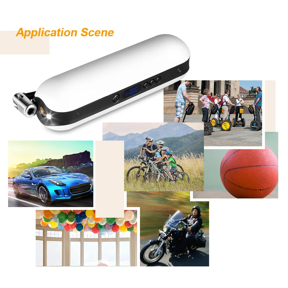 Портативный Электрический инфлятор для велосипеда 150 фунтов/кв. дюйм USB кабель