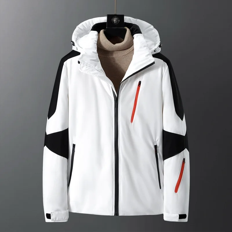 

Winter Warm White Duck Down Jackets Removable Hooded Men Women Camping Climbing Skiing Hiking Outdoor Couple Windbreaker Coat