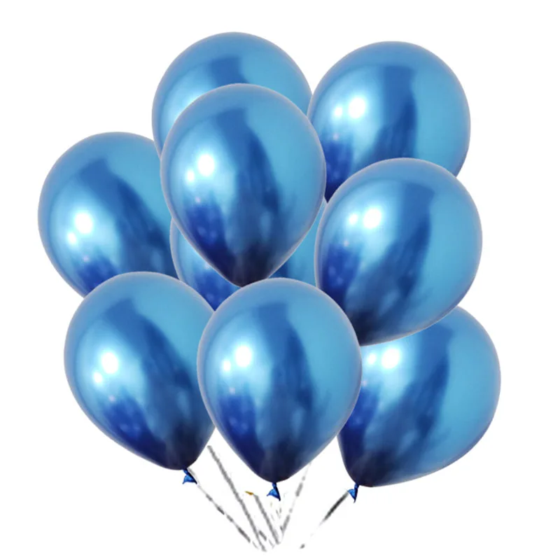 10pcs metallic blue Русалка вечерние девушки день рождения декоративная Растяжка воздушные шары для дня рождения гирлянда хвост русалки оболочки гирлянды-флажки Детские Декор - Цвет: 10pcs metallic blue