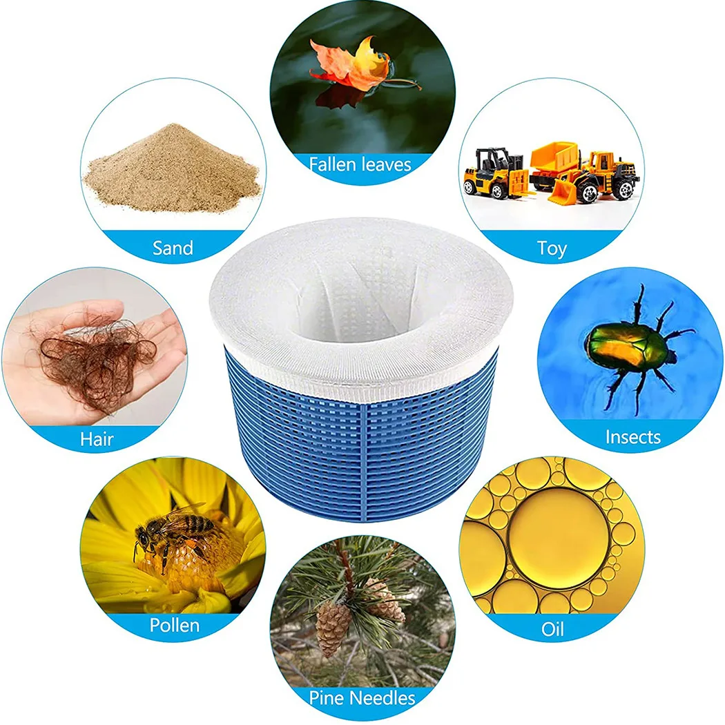 

5pcs Pool Skimmer Socks Pool Filter Saver Sock Net Filtering Leaves Grass Dustproof And Antifouling Filters Skimmers Cleans
