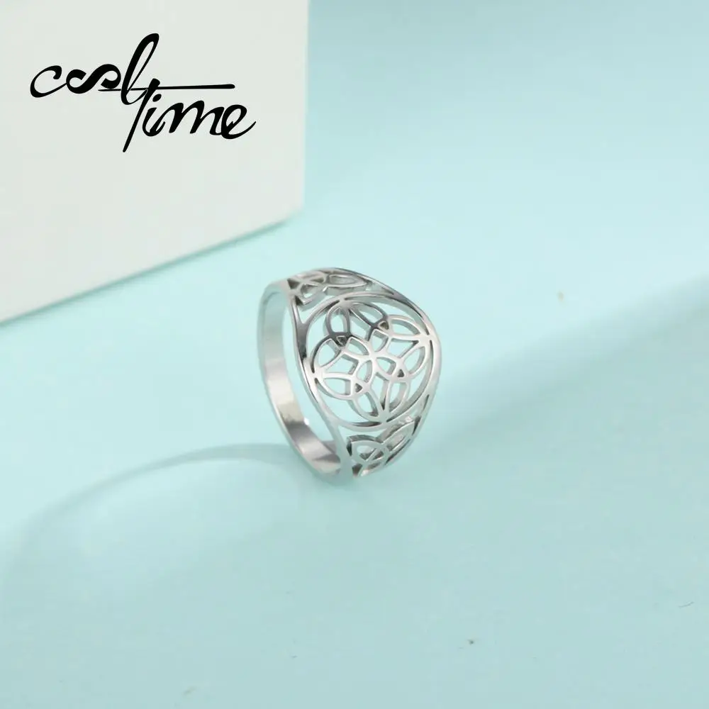 Кольца COOLTIME из нержавеющей стали серебряный цвет цветок жизни круг кельтик узел