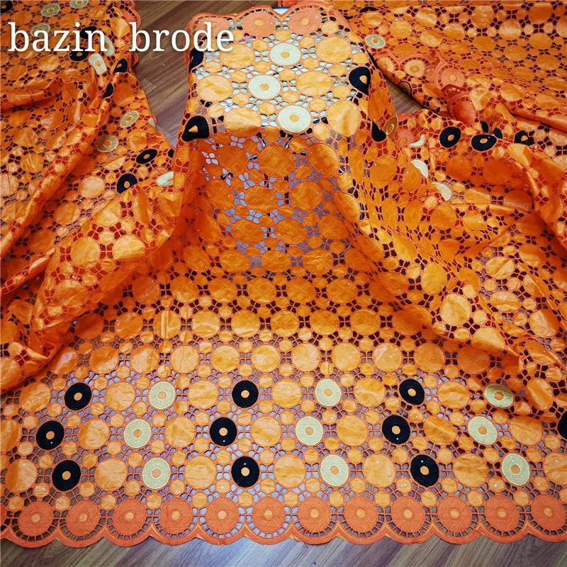 Модная африканская одежда хлопчатобумажная ткань 2020 Bazin Riche Guinea Brocade новое белое