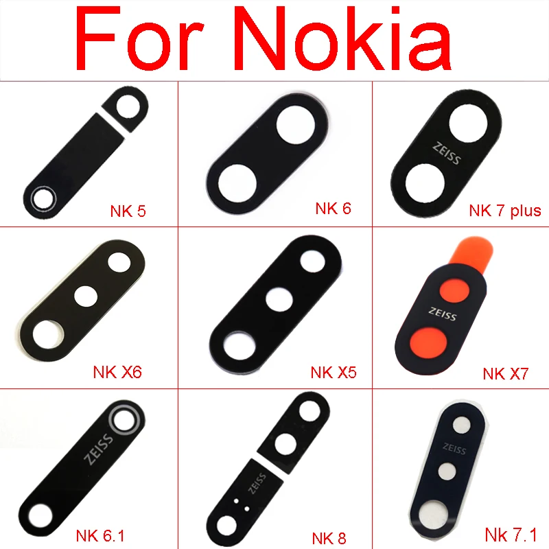 Стеклянный объектив для задней камеры Nokia 3 5 6 1 7 Plus 8 X5 X6 X7 X71 2 1|Шлейфы мобильных