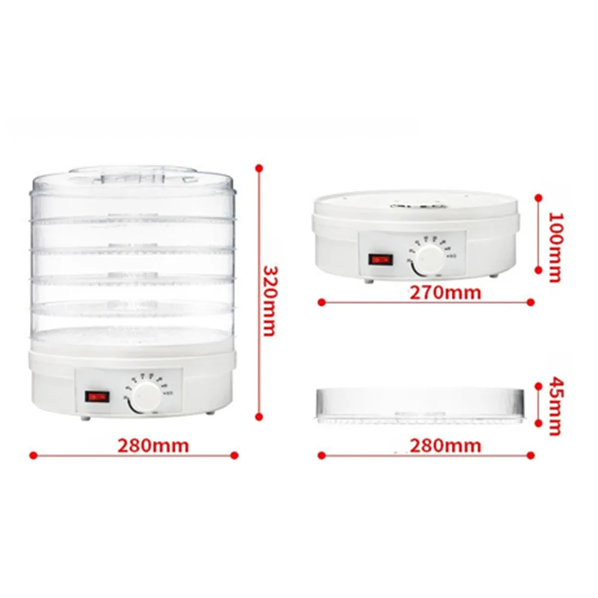 

Fruits and Vegetables Herb Jerky Machine 110V 350W Home Mini Food Dehydrator Pet Jerky 5 Tray Snack Air Dryer Snack Air Dryer US