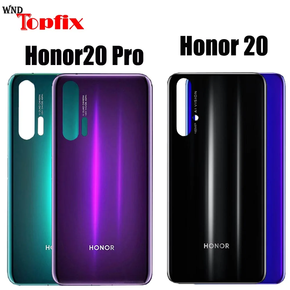 

Back Glass For Huawei Honor 20 Pro Battery Cover Rear Panel Door Housing Case + Glue Honor 20 Battery Cover Honor20 Pro Housing