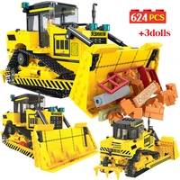 624pcs city engineering truck car building blocks construction vehicle crane bulldozer bricks toys for children