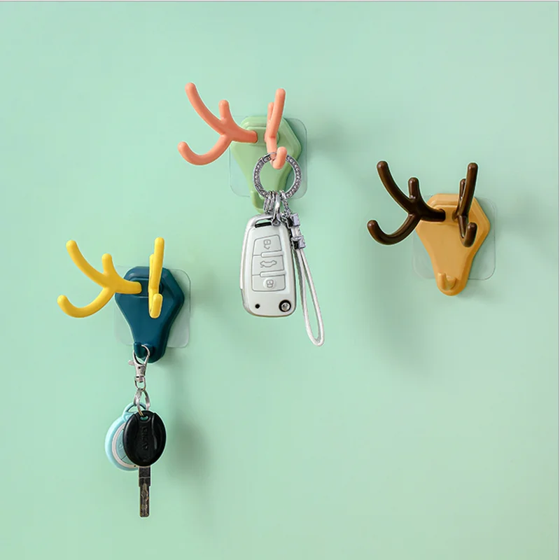 

Home Decorative Hook Antler Hooks Horns Keys Holder Wall Home Wall Multifunction Hanging Toilet Bamboo Vintage Deer Head Room