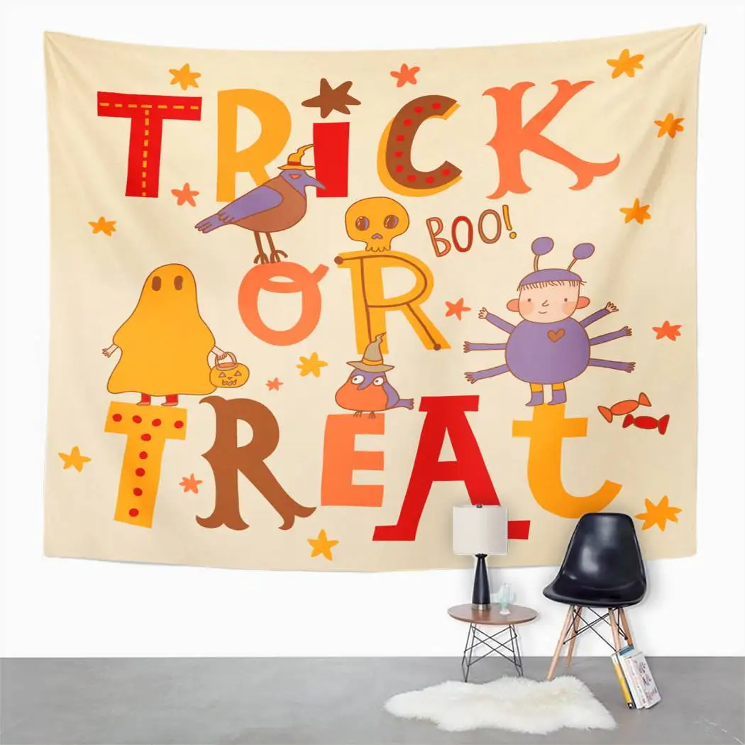 

Boy Tapestry Trick Treat Stylish Tapestry For Bedroom Room Decor Wall Hanging Wall Art Tapestry Picnic Mat Beach Towel Bed Cover
