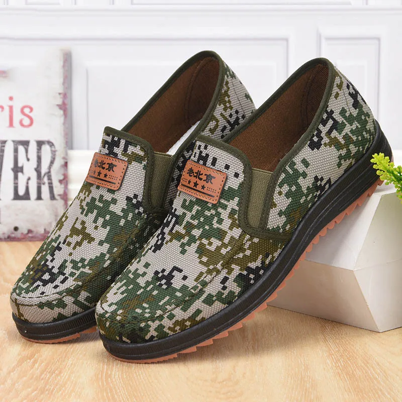 

2021men's Shoes Camouflage Wear-Resistant Breathable Low Top Canvas Shoes Simple Men Casual Shoes