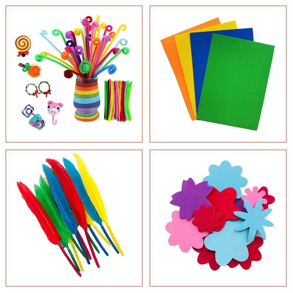 

Mega Arts And Crafts Supplies DIY Pipe Cleaners Craft Art Supply Jar Kit DIY Handmade Material Package Material Combination