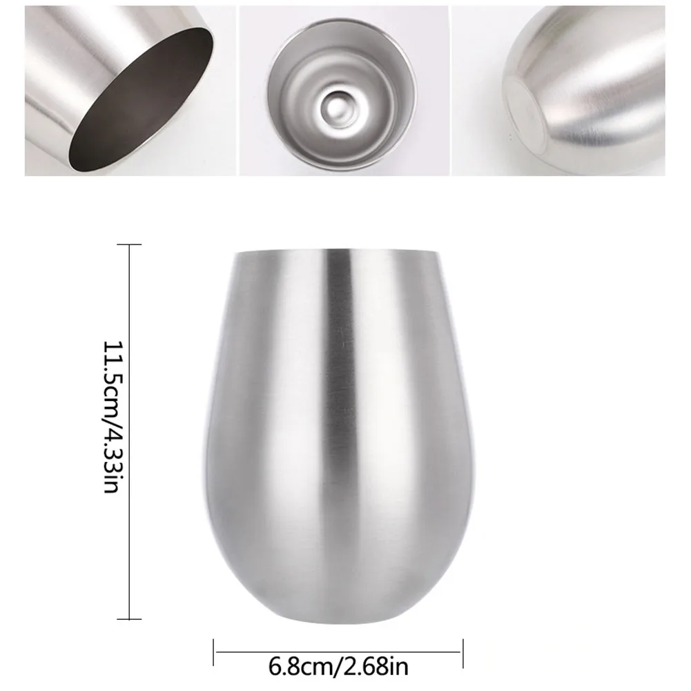 

18oz 304 Stainless Steel Wine Glasses Shatterproof Metal Whiskey Drinking Cups Red Wine Glass Dishwasher Safe Bar Supplies Tools