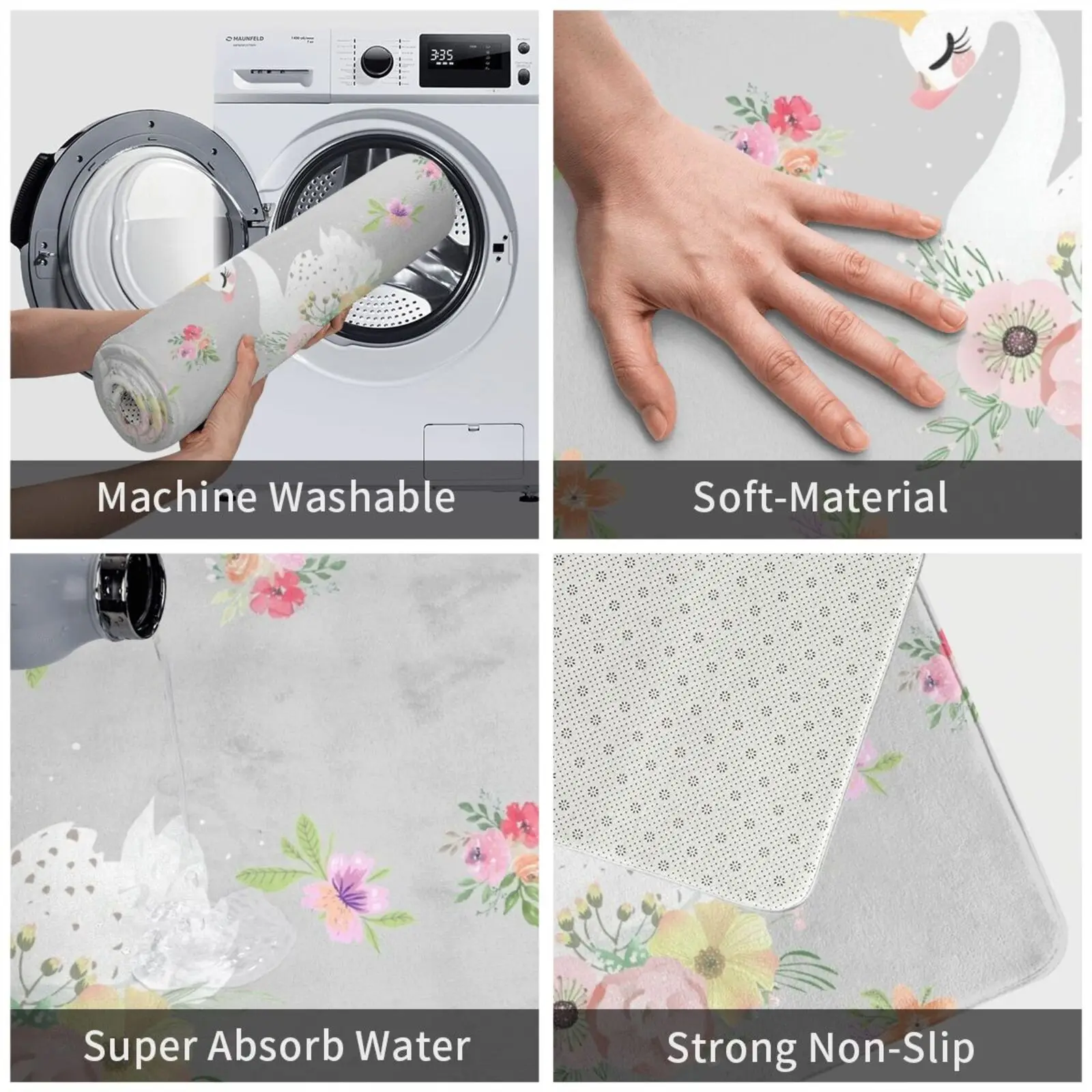 Маленький лебедь цветочный коврик подушка мягкий озеро с короной цветы