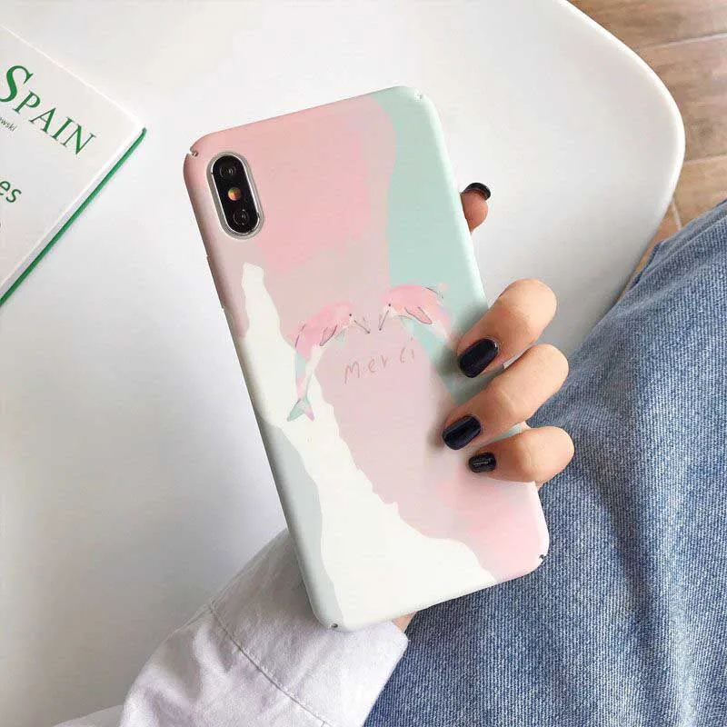 Милые Розовые дельфины Твердые чехлы из PC для huawei P20 P30 lite Nova 3 3i 4 5 5i Honor 8X 9X 7X 7C 9 10 lite 20 V20 Y7Prime Y9