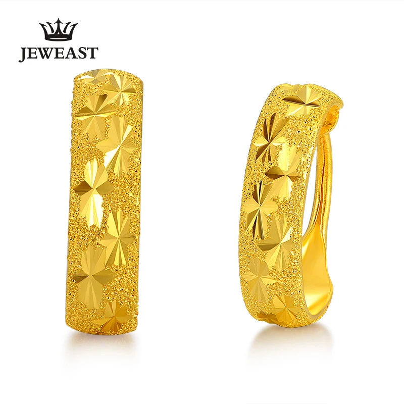 JLZB 24K серьги из чистого золота, настоящее AU 999, однотонные золотые серьги, красивые Гипсофилы, высококлассные классические ювелирные изделия,, новинка