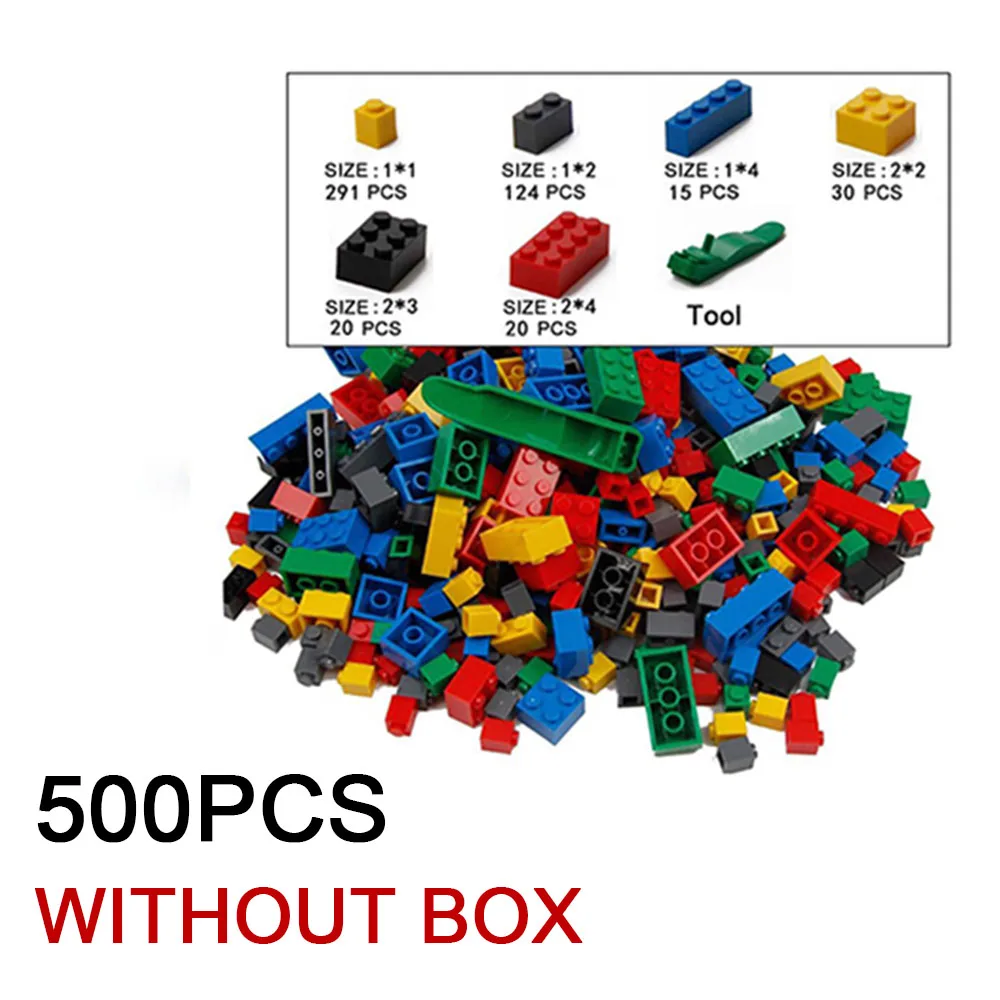 500pc without box 1000 шт. строительные блоки для города наборы DIY сборки кирпичи развивающие игрушки для детей мальчиков творческие объемные наборы рождественские подарки - Цвет: 500pc without box