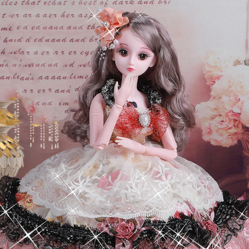 

60cm BJD Doll with Princess Clothes Accessories Movable Jointed 1/3 Dolls Handmade Wedding Gown Dress Toys for Girls Gift