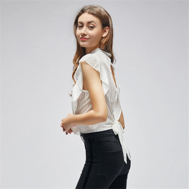 Европейская мода Женский Топ лето 2020 новинка маленький с высоким воротником