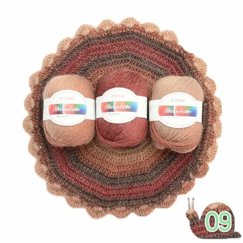 09 6pcs 6 шт. африканская кружевная ткань пряжа diy ленты для рукоделия необычная шерстяная пряжа ручное вязание 50 г/шт - Цвет: 09 6pcs