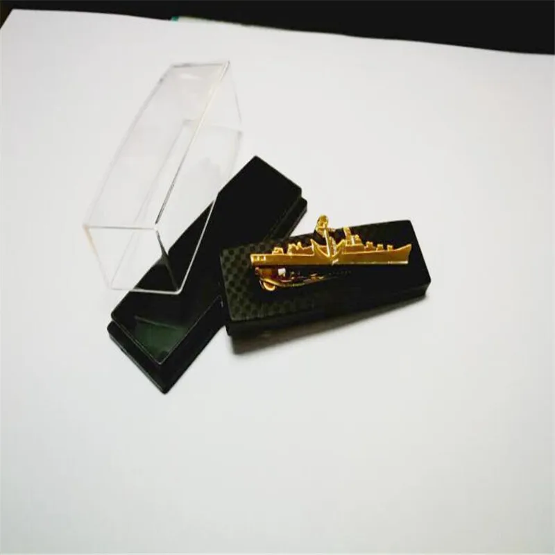 Transparent Plastic Tie Clip Box Gift Box Tie Bars Pins Holder Display Box Storage Carrying Case Wholesale 100pcs/lot