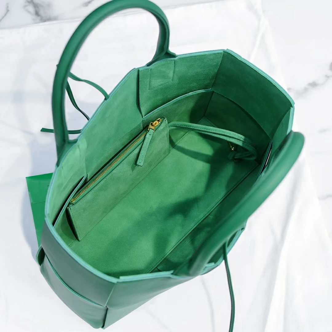 

Зеленая женская сумка из высококачественной натуральной кожи на заказ брендовая модная женская сумка-тоут большой роскошный женский дизай...
