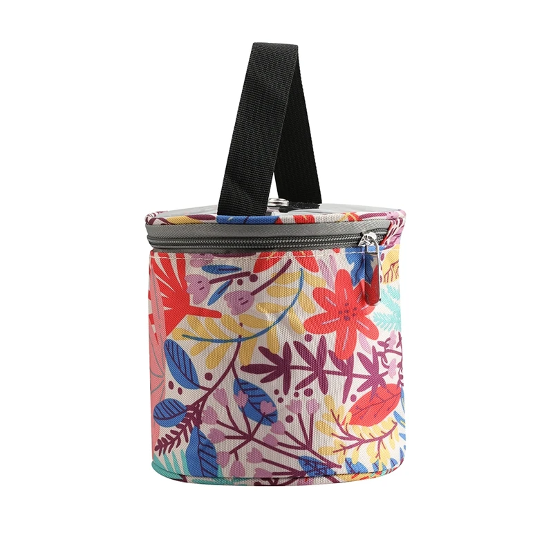 

MLGB Knitting Yarn Crochet Round Storage Bag Knitting Needles Yarn Tote Organizer DIY Craft Woolen Basket Sewing Tool Bag