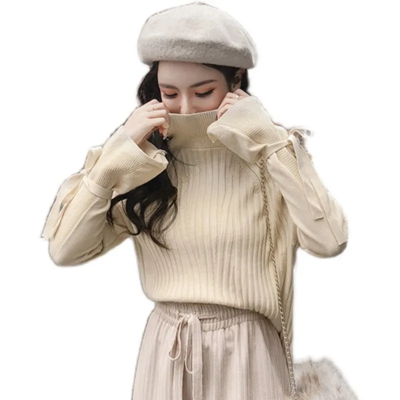 

fei tender wind high-end winter fashion languid is lazy wind easing han edition knitting joker turtleneck sweater coat