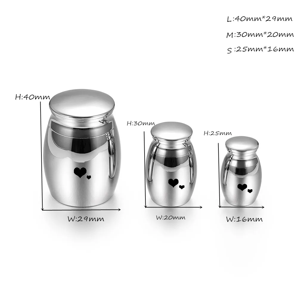 Мемориальные урны из нержавеющей стали с двойным сердечком гравировочная мини