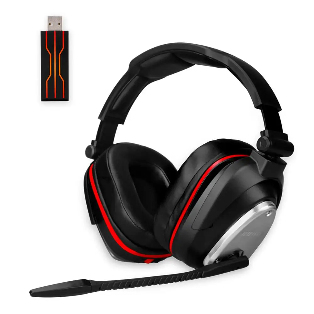 

2.4G USB wireless gaming headset for Switch,PS4,PC 7.1 Surround Sound PS4 gamer headphones no delay time for game sound and chat