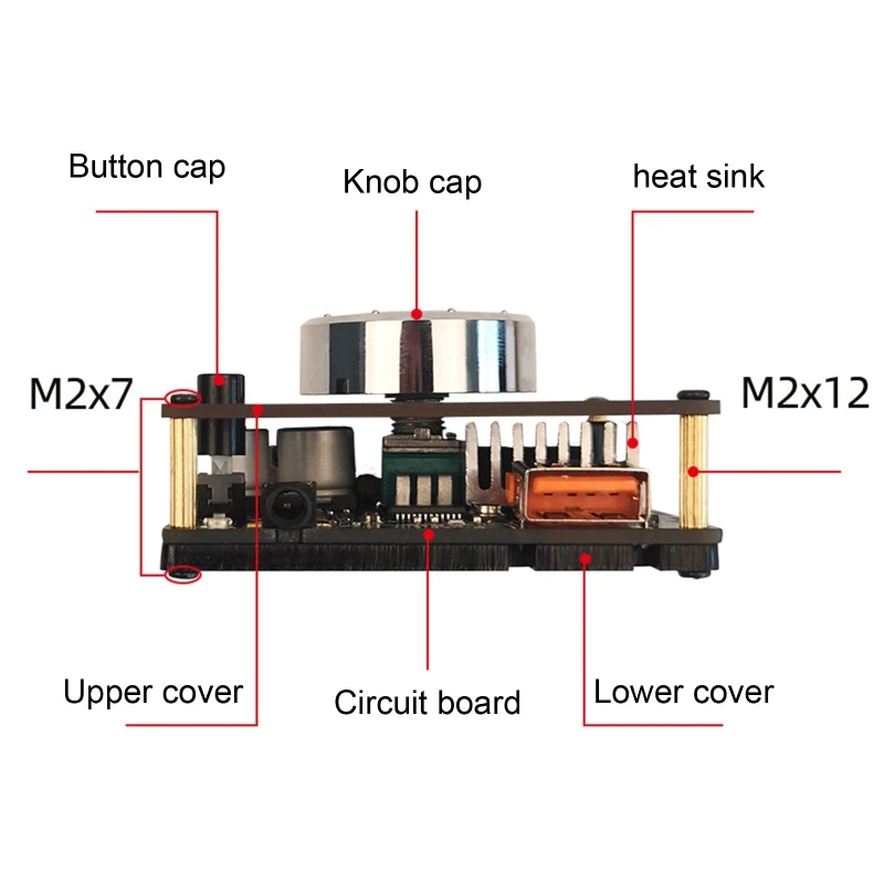 2x50W Bluetooth 5.0 Digital Power Amplifier Board Module Support AUX U Disk USB Sound Card Input&Active Speaker Output